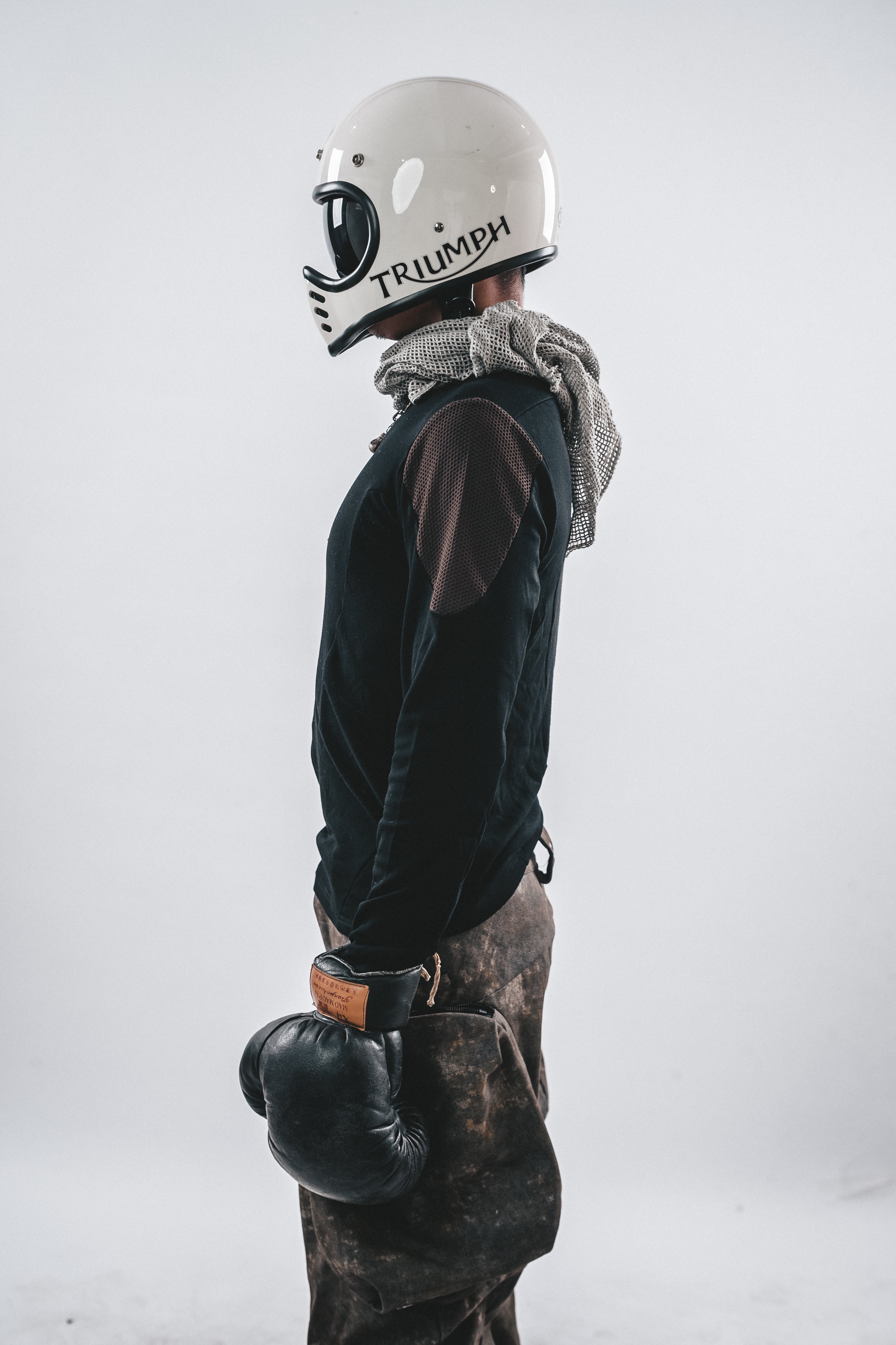 DRKLEI MESH PANEL COTTON LONG TEE